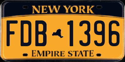 NY license plate FDB1396