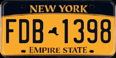 NY license plate FDB1398