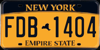 NY license plate FDB1404