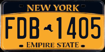 NY license plate FDB1405