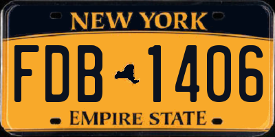 NY license plate FDB1406