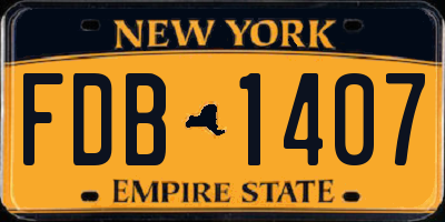 NY license plate FDB1407