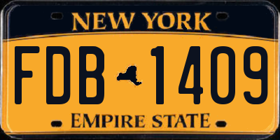 NY license plate FDB1409