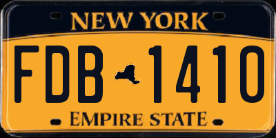 NY license plate FDB1410