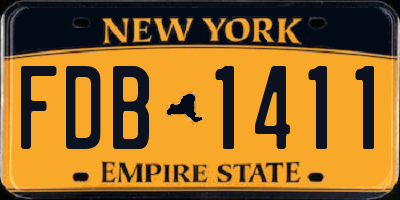 NY license plate FDB1411