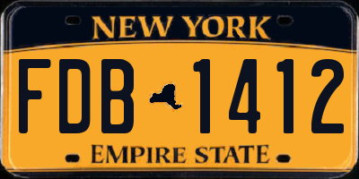 NY license plate FDB1412