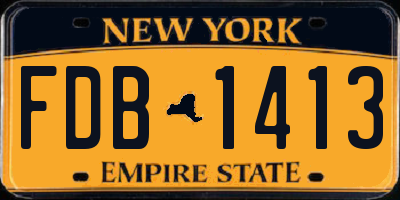 NY license plate FDB1413