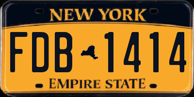 NY license plate FDB1414