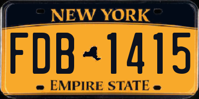 NY license plate FDB1415