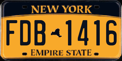 NY license plate FDB1416