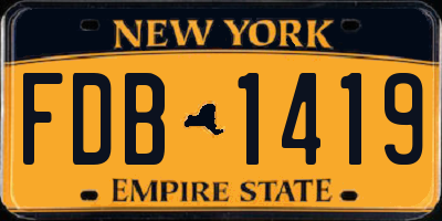 NY license plate FDB1419
