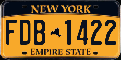 NY license plate FDB1422