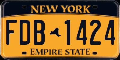 NY license plate FDB1424