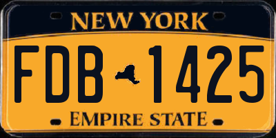 NY license plate FDB1425