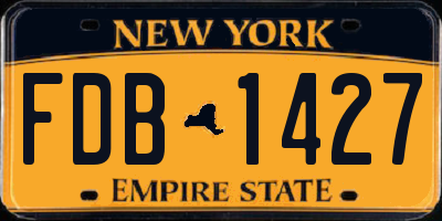 NY license plate FDB1427