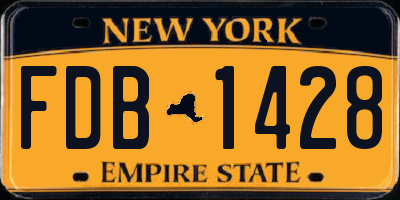 NY license plate FDB1428