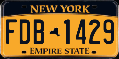 NY license plate FDB1429