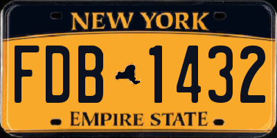 NY license plate FDB1432