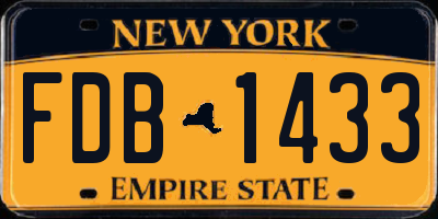 NY license plate FDB1433