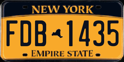 NY license plate FDB1435