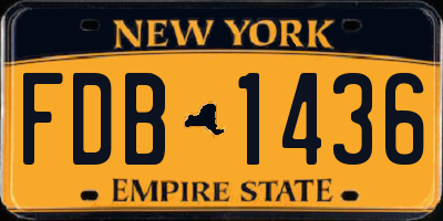 NY license plate FDB1436