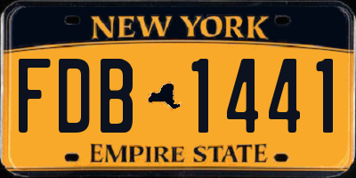 NY license plate FDB1441