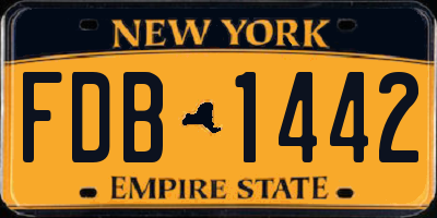 NY license plate FDB1442