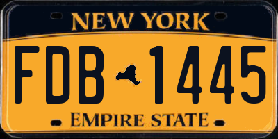 NY license plate FDB1445