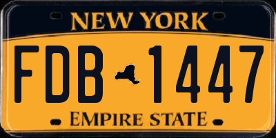 NY license plate FDB1447