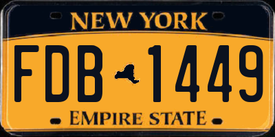 NY license plate FDB1449