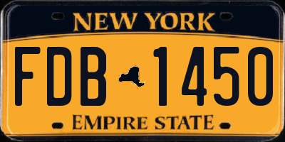 NY license plate FDB1450