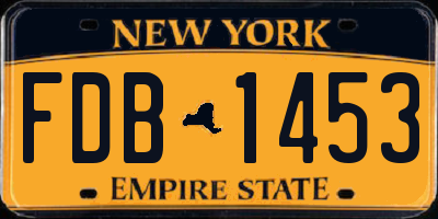 NY license plate FDB1453