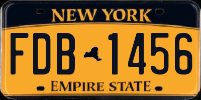 NY license plate FDB1456