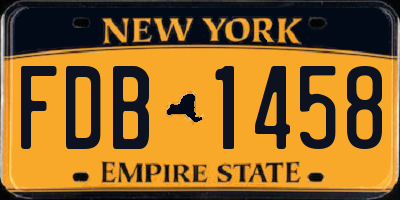 NY license plate FDB1458