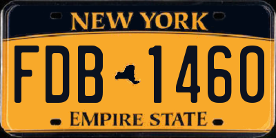 NY license plate FDB1460