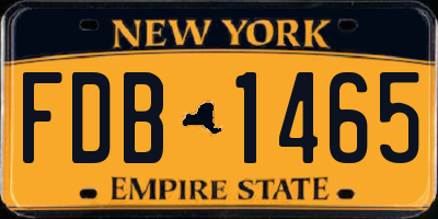 NY license plate FDB1465