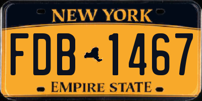 NY license plate FDB1467