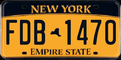 NY license plate FDB1470