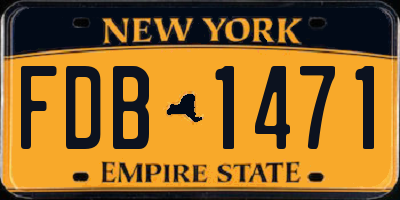 NY license plate FDB1471