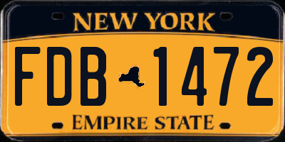 NY license plate FDB1472