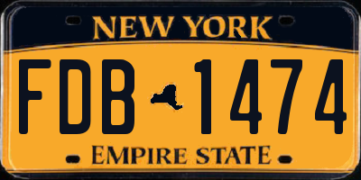 NY license plate FDB1474