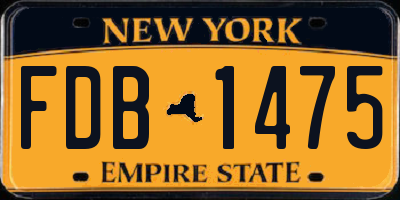 NY license plate FDB1475