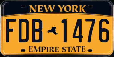 NY license plate FDB1476