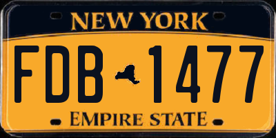 NY license plate FDB1477