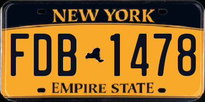 NY license plate FDB1478