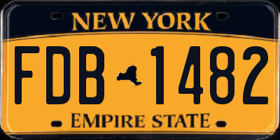 NY license plate FDB1482