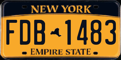 NY license plate FDB1483