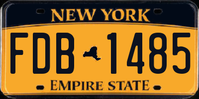 NY license plate FDB1485
