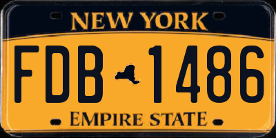 NY license plate FDB1486