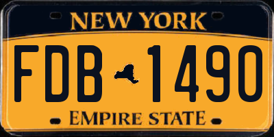 NY license plate FDB1490